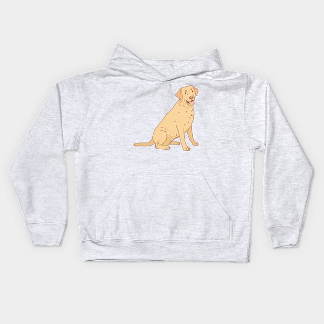 Yellow Labrador Retriever Kids Hoodie by Csieben